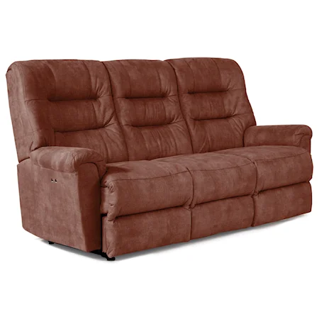 Casual Reclining Sofa with Automotive-Inspired Design